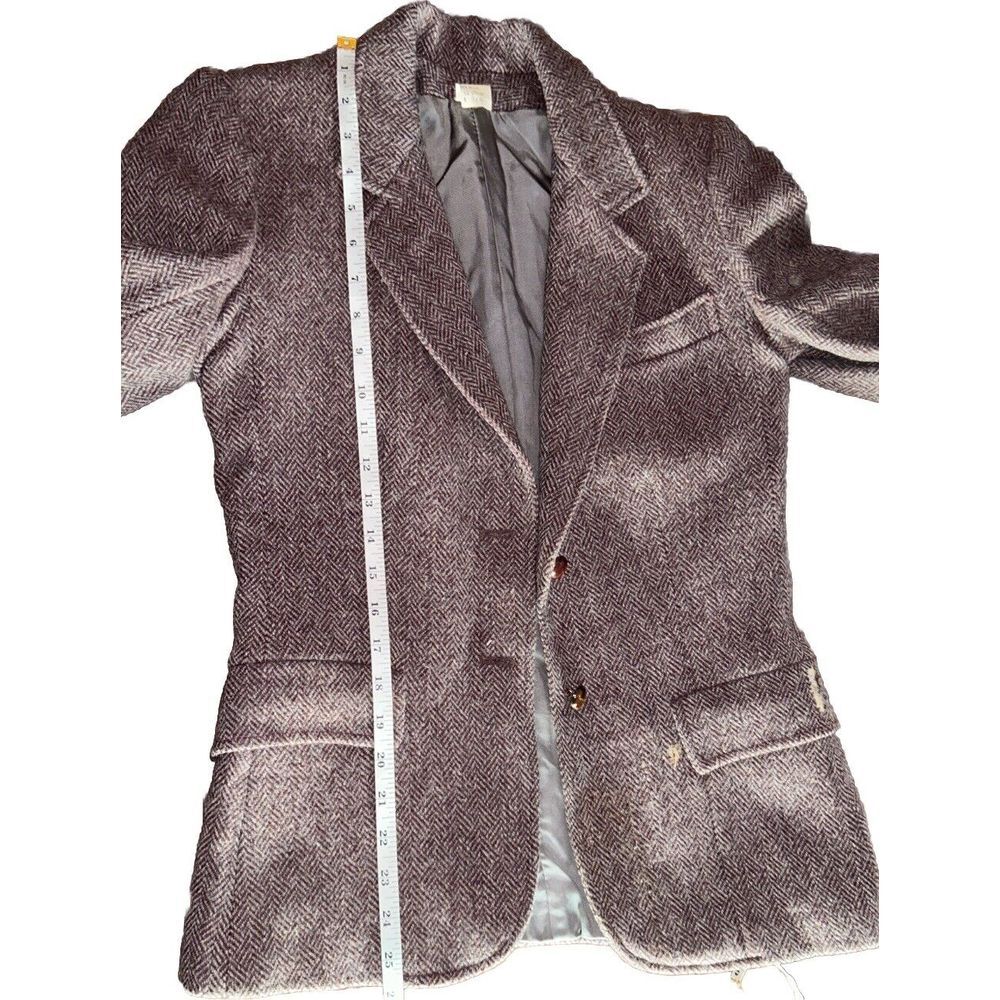 TJ Scott New York  Wool Blazer made in Poland vintage Maroon & Gray Sz 3/4 Women - Picture 9 of 9